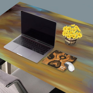 Unique Abstract Brown  Marble Liquid  Mousepad