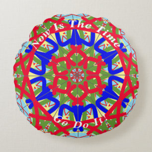 Unique Abstract Colourful Mandala Round Pillow