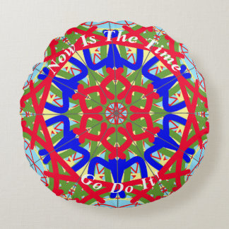 Unique Abstract Colourful Mandala Round Pillow