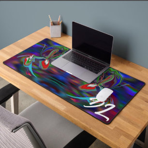 Unique Abstract Colourful Marble Liquid Desk Mat