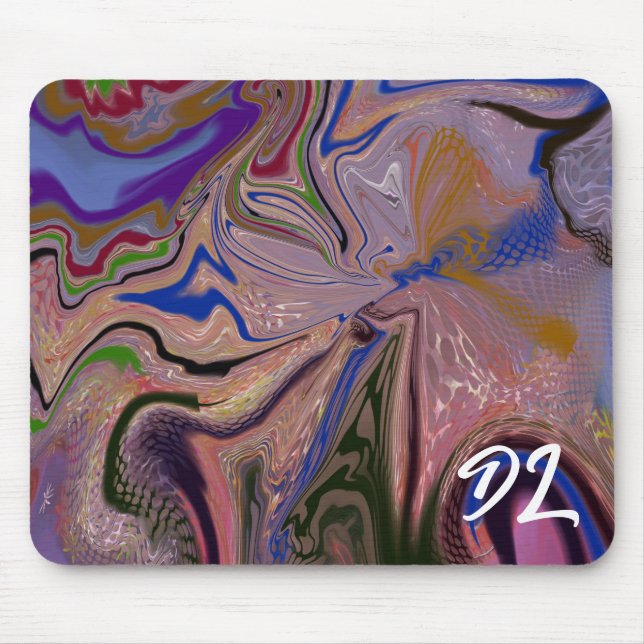 Unique Abstract Colourful Marble Liquid  Mousepad (Front)