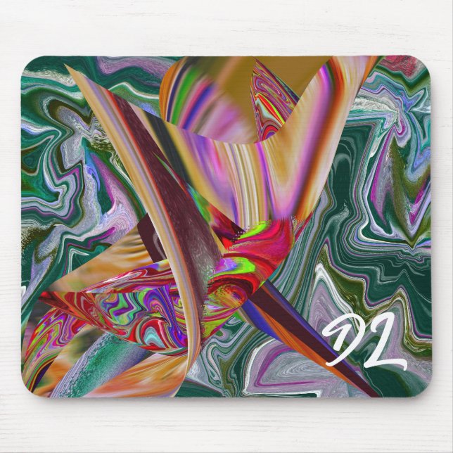 Unique Abstract Colourful Marble Liquid  Mousepad (Front)