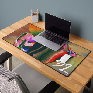 Unique Abstract Colourful Marble Liquid  Mousepad Desk Mat