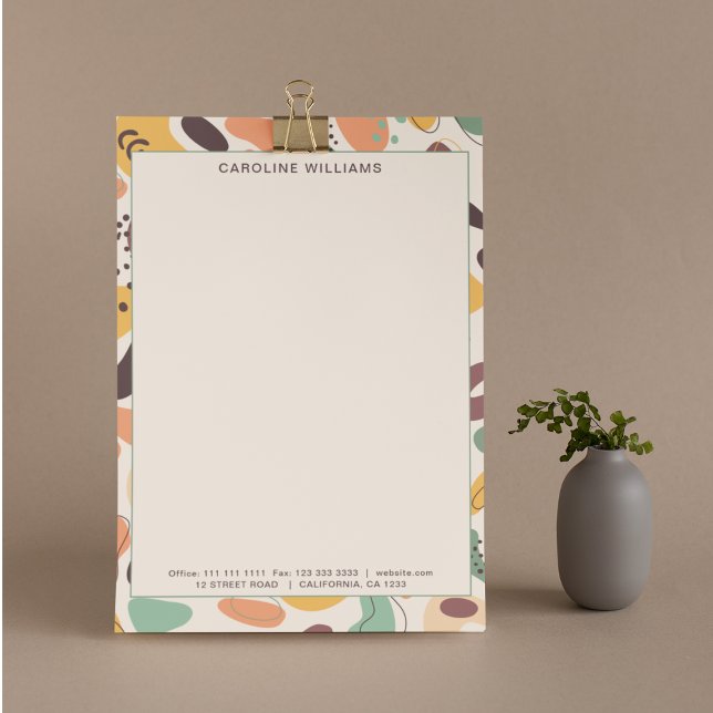 Unique Abstract Colourful Pattern Monogram Name Letterhead (Creator Uploaded)