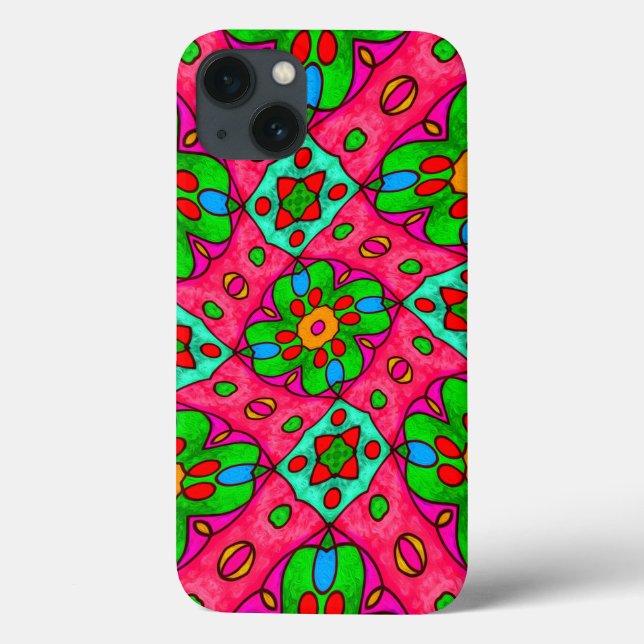 Unique Abstract Flowers Pattern Case-Mate iPhone Case (Back)