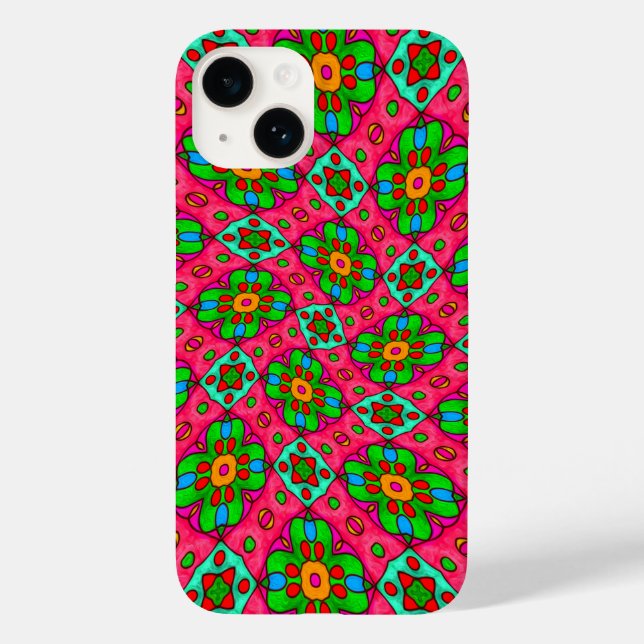 Unique Abstract Flowers Pattern Case-Mate iPhone Case (Back)