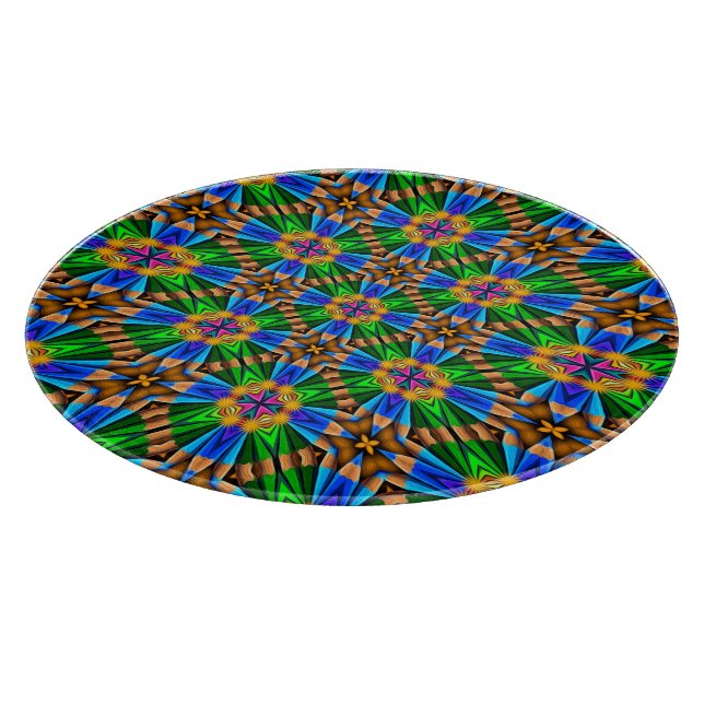 Unique Abstract Flowers Pattern Cutting Board (Corner)