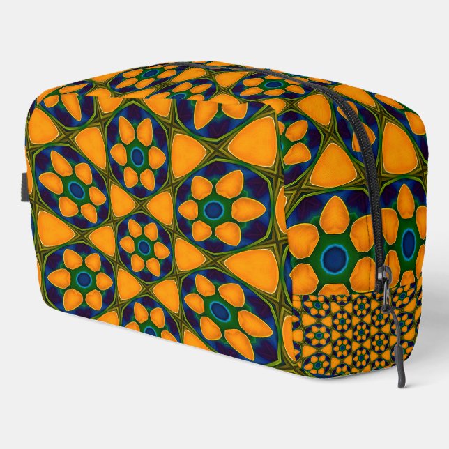 Unique Abstract Flowers Pattern Dopp Kit (Right Corner)