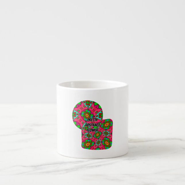 Unique Abstract Flowers Pattern Espresso Cup (Front)