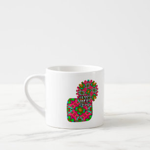 Unique Abstract Flowers Pattern Espresso Cup