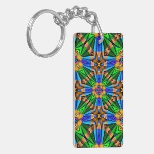 Unique Abstract Flowers Pattern Keychain
