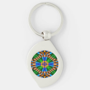 Unique Abstract Flowers Pattern Keychain