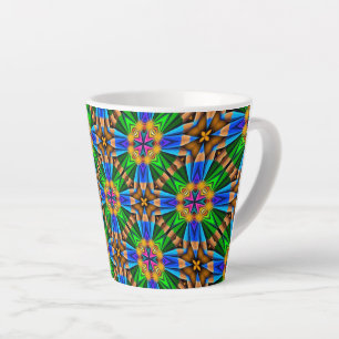 Unique Abstract Flowers Pattern Latte Mug