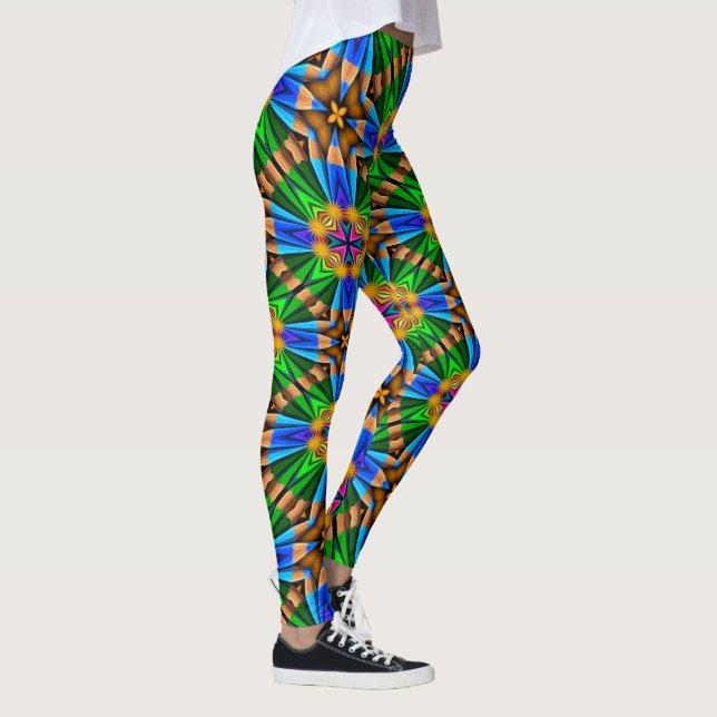 Unique Abstract Flowers Pattern Leggings (Right)