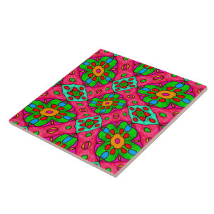 Unique Abstract Flowers Pattern Tile