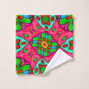 Unique Abstract Flowers Pattern Wash Cloth