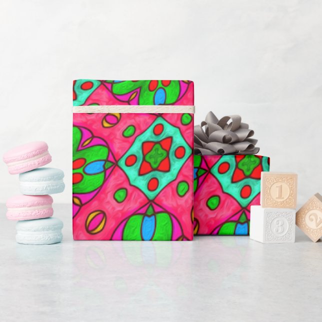 Unique Abstract Flowers Pattern Wrapping Paper (Baby Shower)