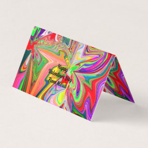 Unique Abstract Marble Liquified Folded Card 