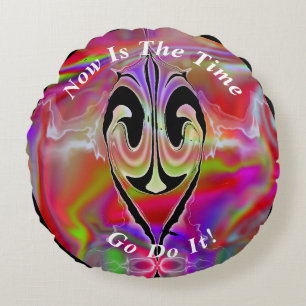 Unique Abstract Marble Liquified Round Pillow