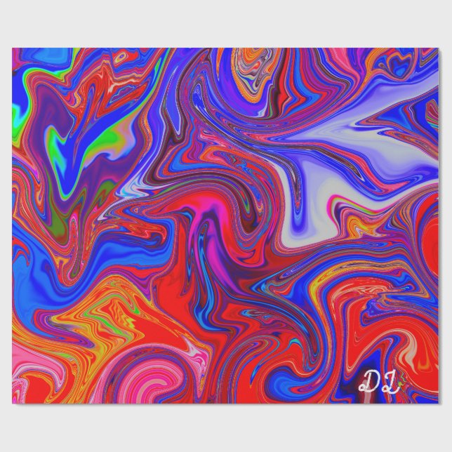 Unique Abstract Marble Liquified  Wrapping Paper (Flat)