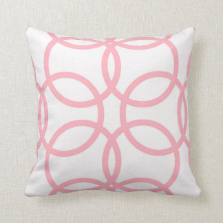 Unique Accent Throw Pillow. Pink, White Pattern. Throw Pillow