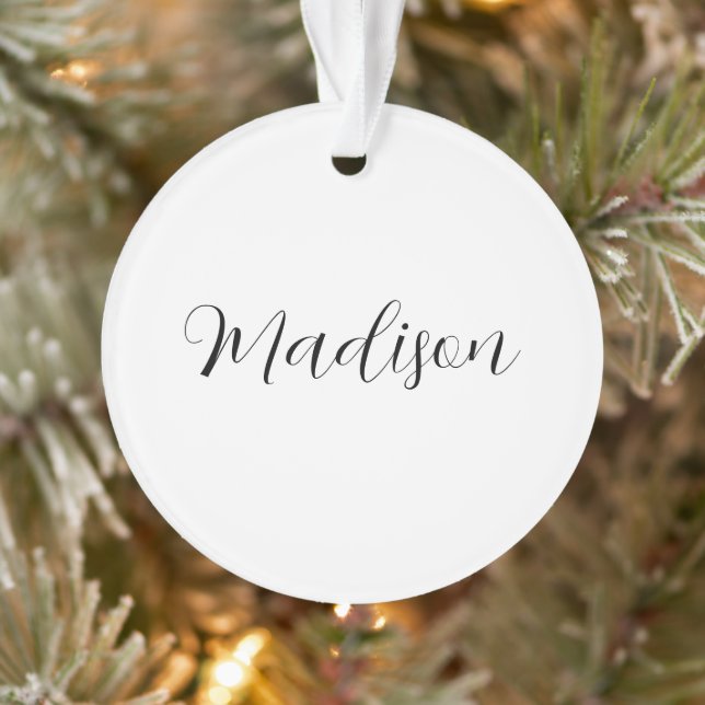 Unique Acrylic Circle Ornament Featuring Your Name (Tree)