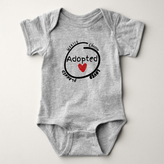 Unique Adoption Gift Baby Bodysuit (Front)
