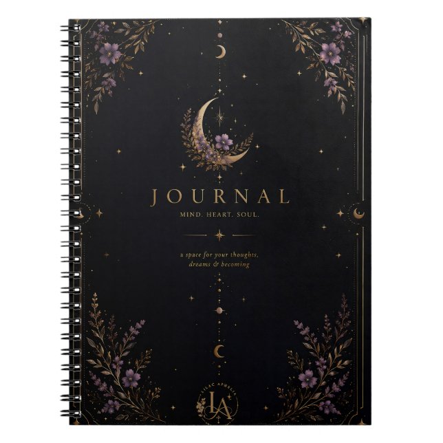 Unique, aesthetic Moon Journal (Front)