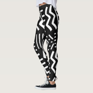 Unique African Blue Bogolan Leggings