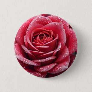 Unique AI-Generated Rose Design 2 Inch Round Button