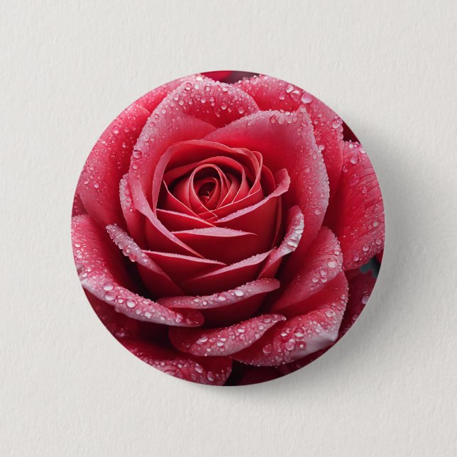 Unique AI-Generated Rose Design 2 Inch Round Button (Front)