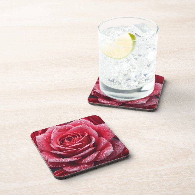 Unique AI-Generated Rose Design Coaster (Right Side)
