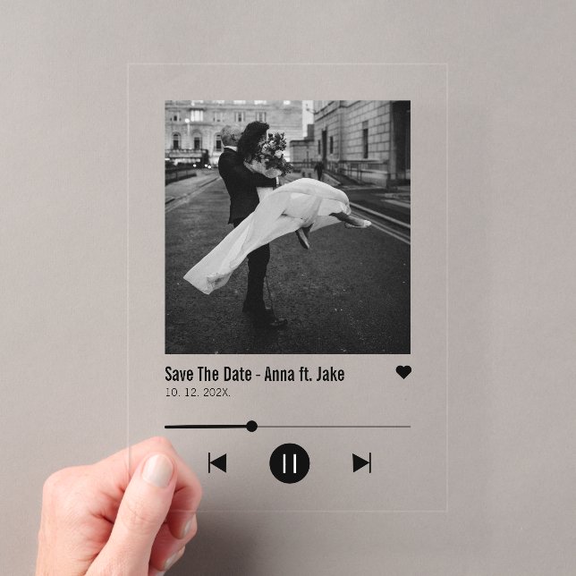 Unique Album Cover Music Song Viral Save the Date  Acrylic Invitations (Insitu (Handheld))
