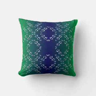 unique and beautiful blue-green pattern throw pillow
