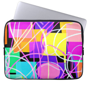 Unique And Colourful Neon Patterns Art Laptop Sleeve