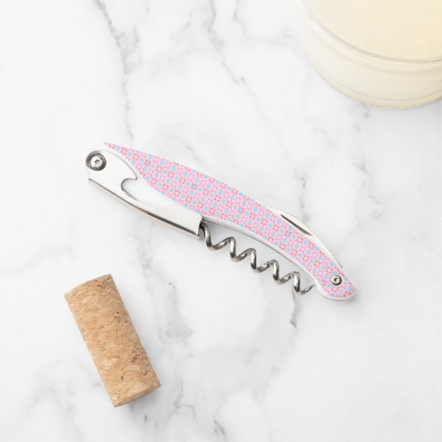 Unique and cute flower check corkscrew (Front)