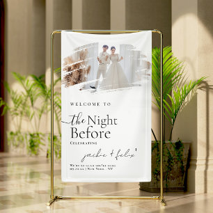 Unique And Elegant Dinner Rehearsal Welcome Banner