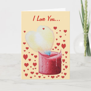 unique and oiginal heart shaped flame romantic  holiday card