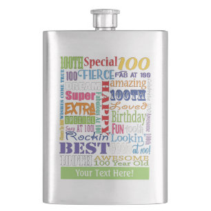 Unique And Special 100th Birthday Party Gifts Hip Flask