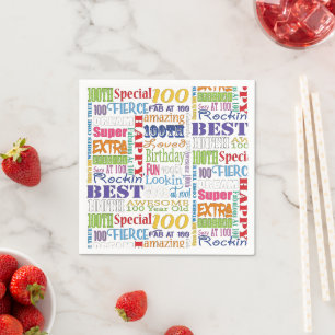 Unique And Special 100th Birthday Party Gifts Napkin