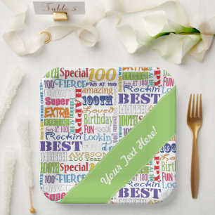 Unique And Special 100th Birthday Party Gifts Paper Plate