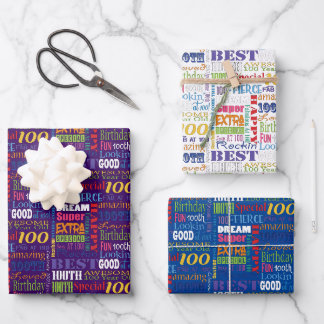 Unique And Special 100th Birthday Party Gifts Wrapping Paper Sheet