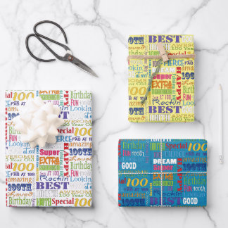 Unique And Special 100th Birthday Party Gifts Wrapping Paper Sheet