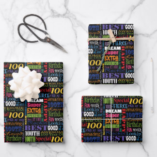 Unique And Special 100th Birthday Party Gifts Wrapping Paper Sheet