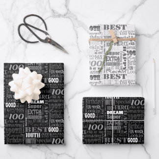 Unique And Special 100th Birthday Party Gifts Wrapping Paper Sheet