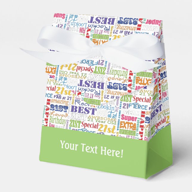 Unique And Special 21st Birthday Party Gifts Favor Box (Front Side)
