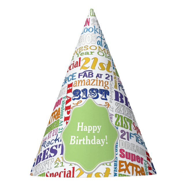 Unique And Special 21st Birthday Party Gifts Party Hat (Front)