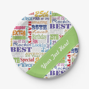 Unique And Special 25th Birthday Party Gifts Paper Plate