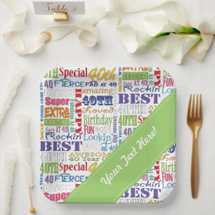 Unique And Special 40th Birthday Party Gifts Paper Plate