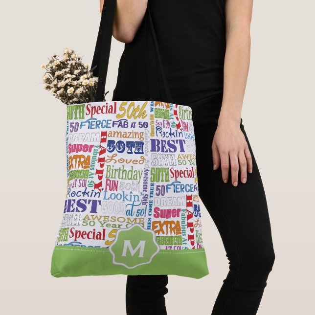 Unique And Special 50th Birthday Party Gifts Tote Bag (Close Up)